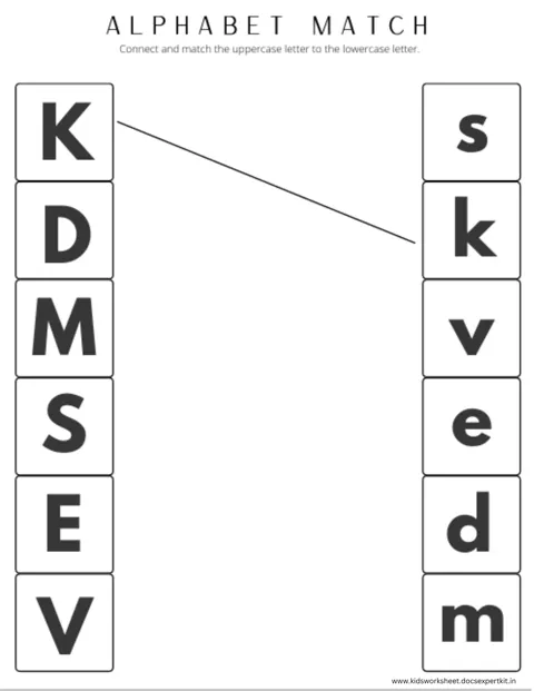 Alphabet Match worksheet — Alphabet & Phonics