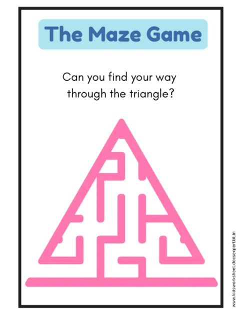 The Maze Game – Triangle worksheet — Mazes & Puzzles