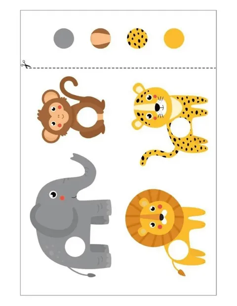 Cut and Paste Animals worksheet — Cut & Glue