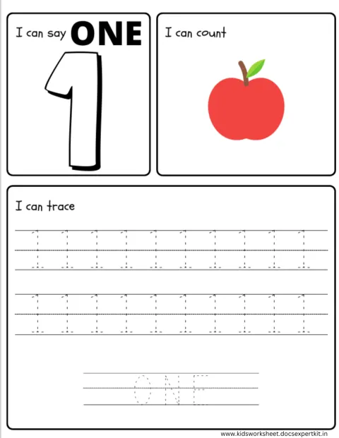 I Can Say One worksheet — Numbers & Counting