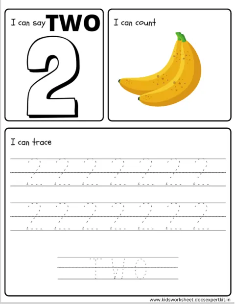 I Can Say Two worksheet — Numbers & Counting