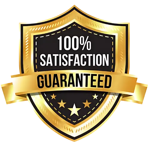 100% satisfaction guaranteed gold badge